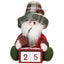 Vintage wooden old man doll with cloth details displayed as Christmas decoration
