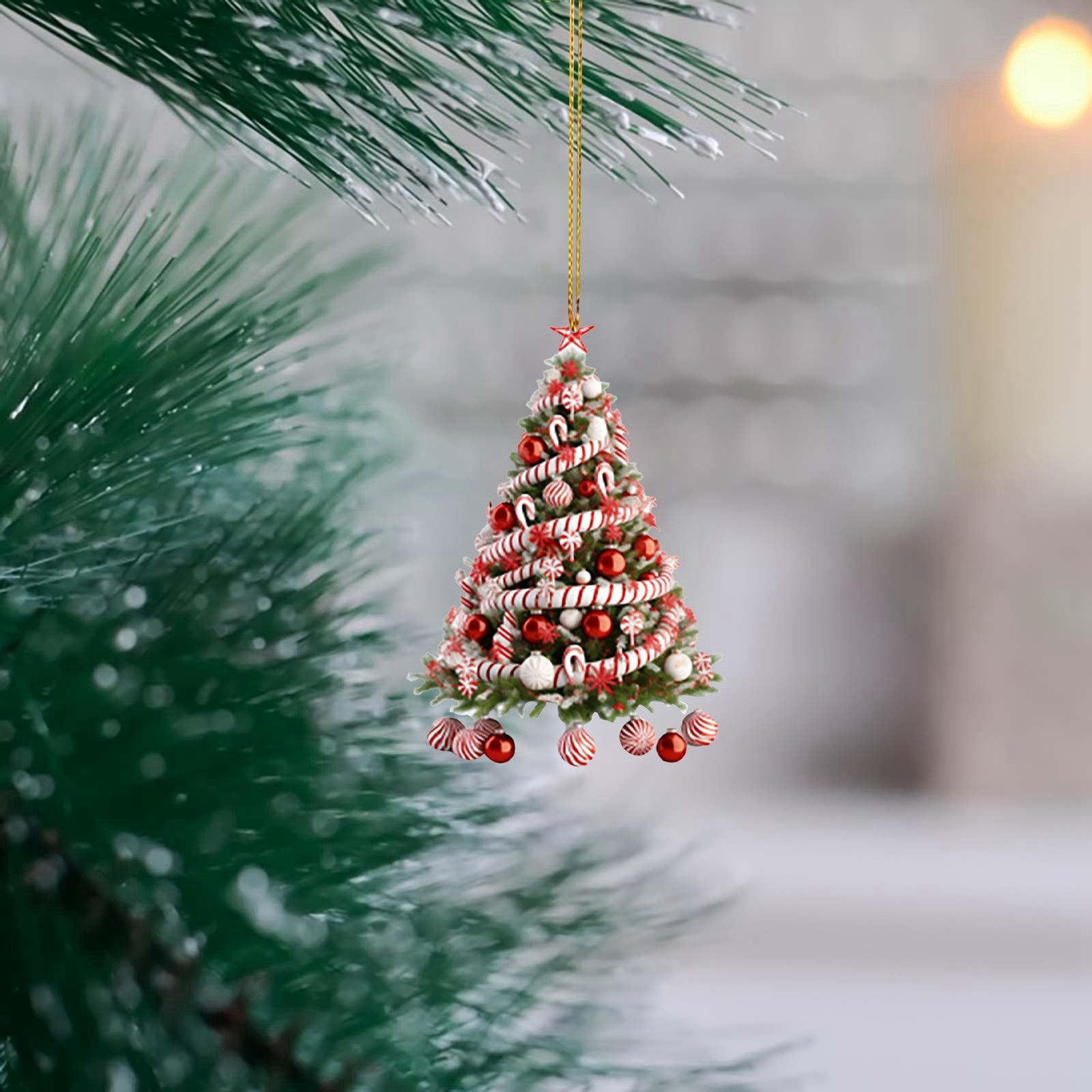 Set of festive Christmas tree pendant accessories, meaningful Christian holiday jewelry