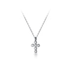 Close-up of sterling silver cross pendant