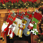 Khaki snowman Christmas stocking wall hanging - holiday seasonal decor