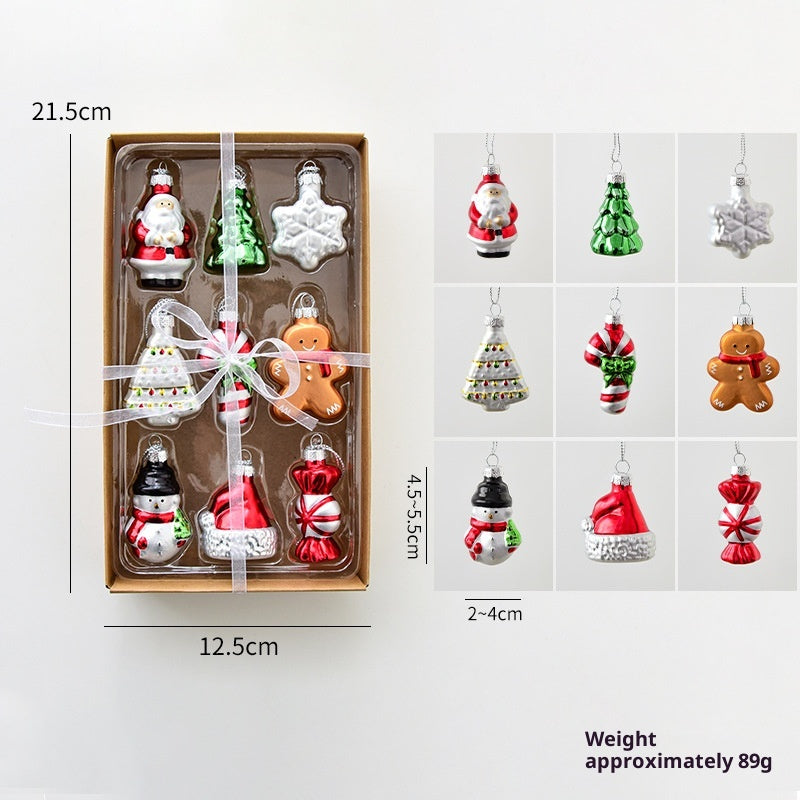 Decorative glass snowman pendant with national style aesthetic
