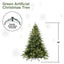 Green PVC Christmas tree with warm pre-lit glow in living room setting