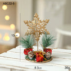Christmas window decoration candlestick in golden finish