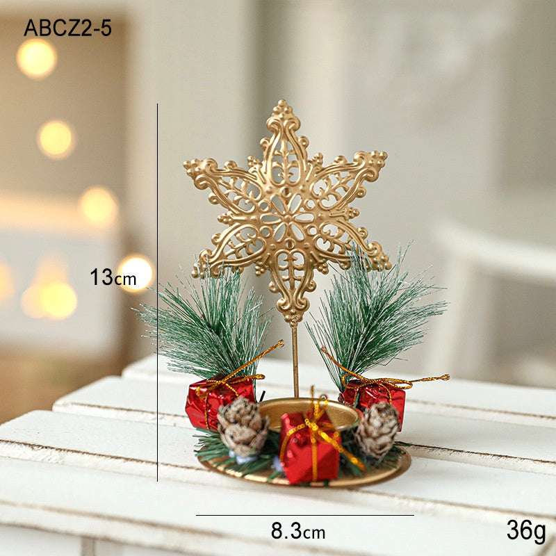 Christmas window decoration candlestick in golden finish