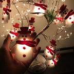 USB powered plush snowman string lights with toggle switch control