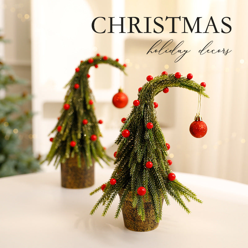 Christmas ornament with elegant wry neck design in rich red