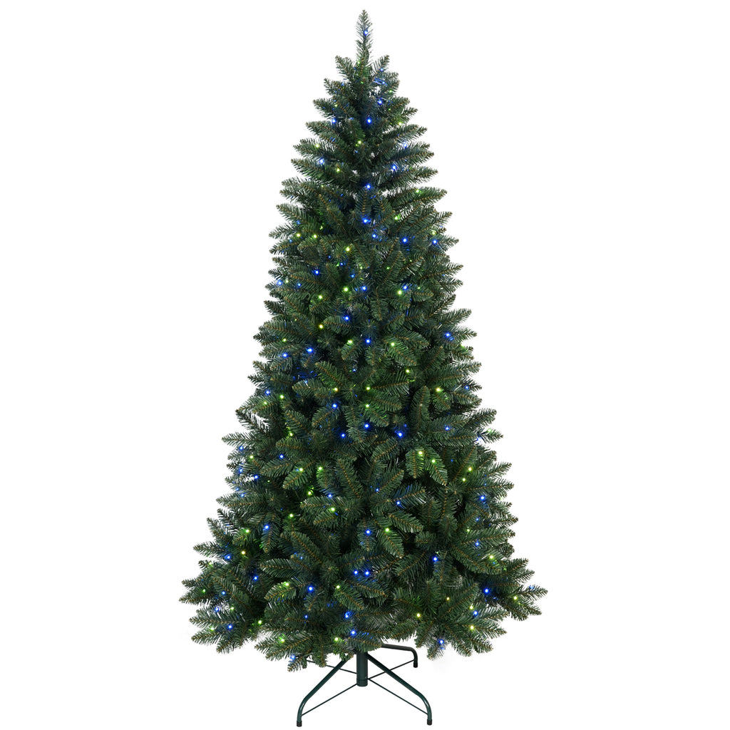 Decorated tree with warm white lights and gold accents for holiday ambiance