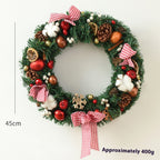Close-up of PVC garland bow texture and craftsmanship for seasonal display