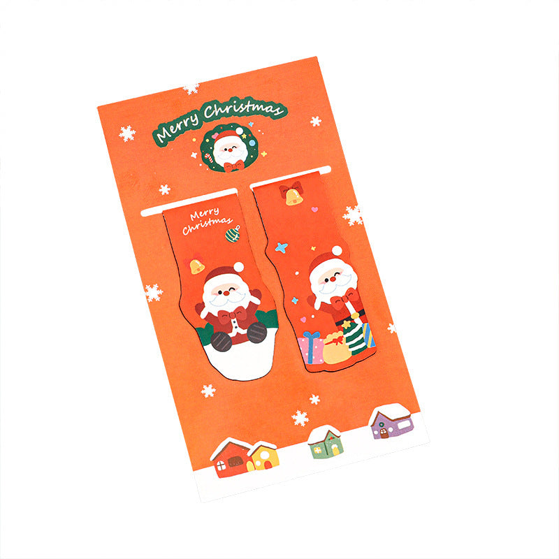 Winter snowman Christmas magnetic bookmark