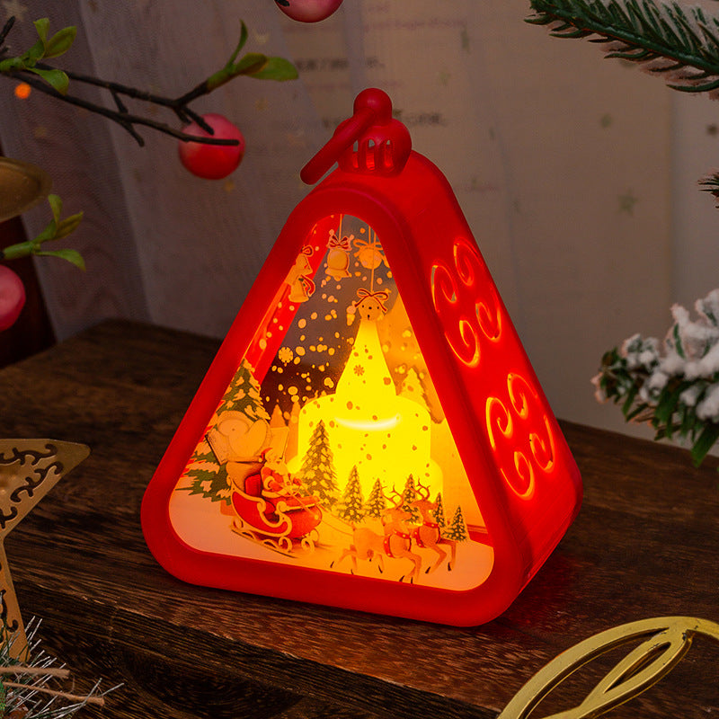 White snowman candle lamp ornament with soft luminous glow for Christmas