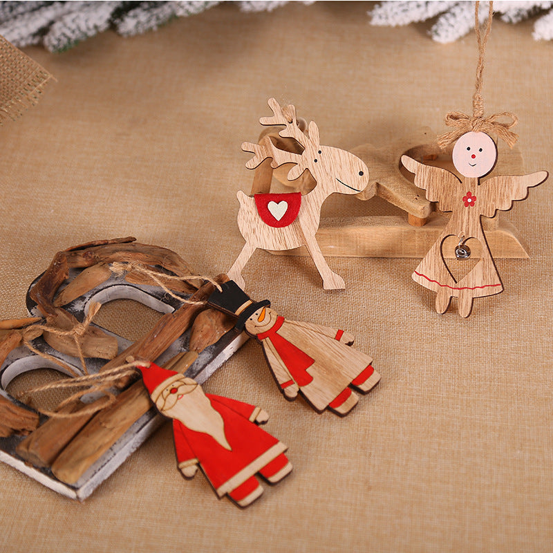 Wooden Christmas angel decoration showcasing traditional holiday craft design