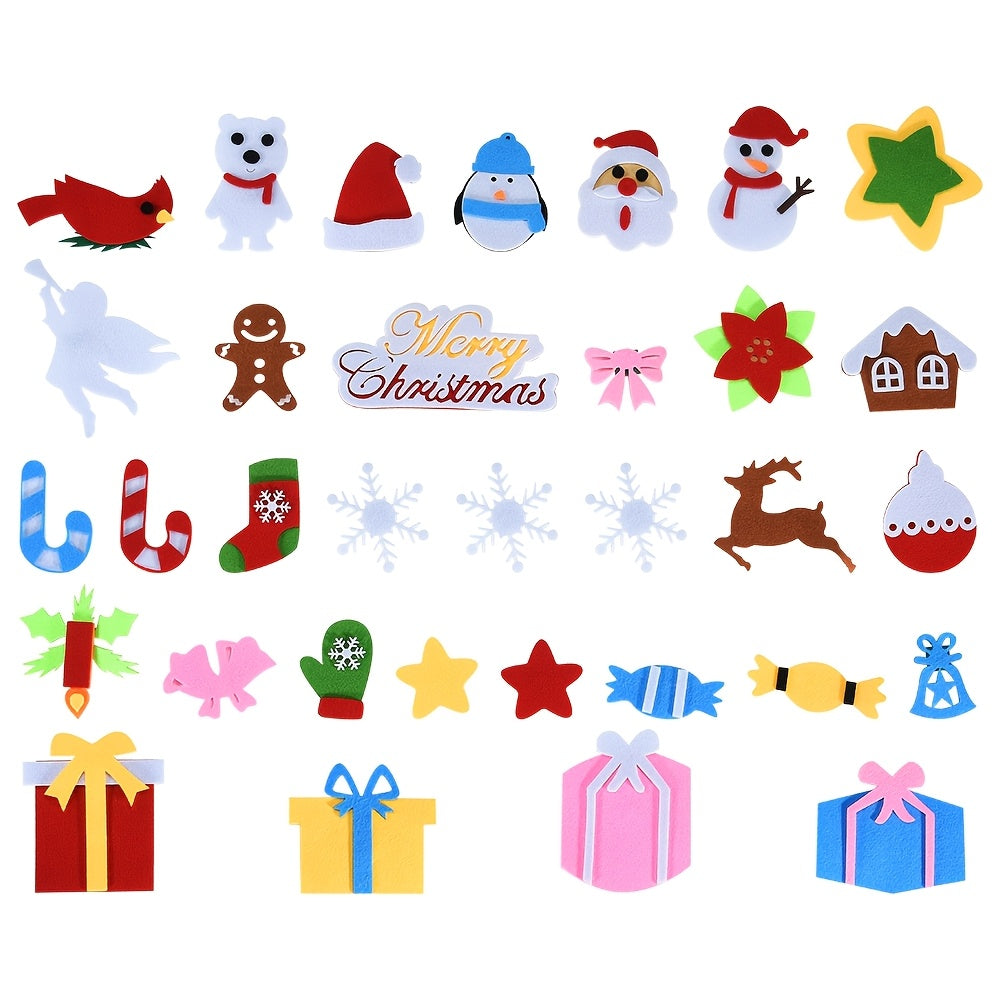Cozy living room with felt Christmas wall decorations