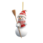 White acrylic snowman pendant for Christmas
