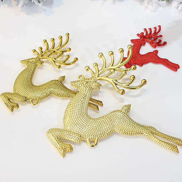 Set of Christmas reindeer ornaments in multiple color finishes