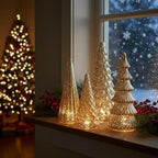 Five-piece glazed ornament collection for Christmas tree decorating