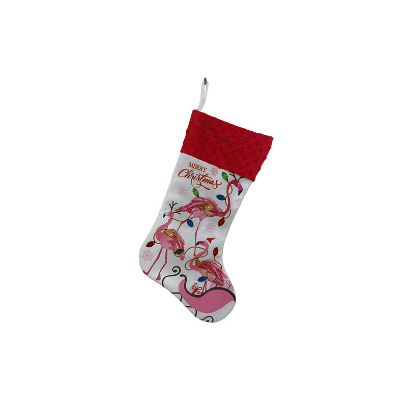 Colorful flamingo Christmas stocking for holiday decor
