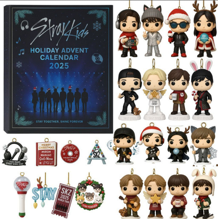 Festive blind box ornament displayed against soft background showing holiday theme
