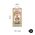 Wooden house hanging ornament with natural wood grain for Christmas tree