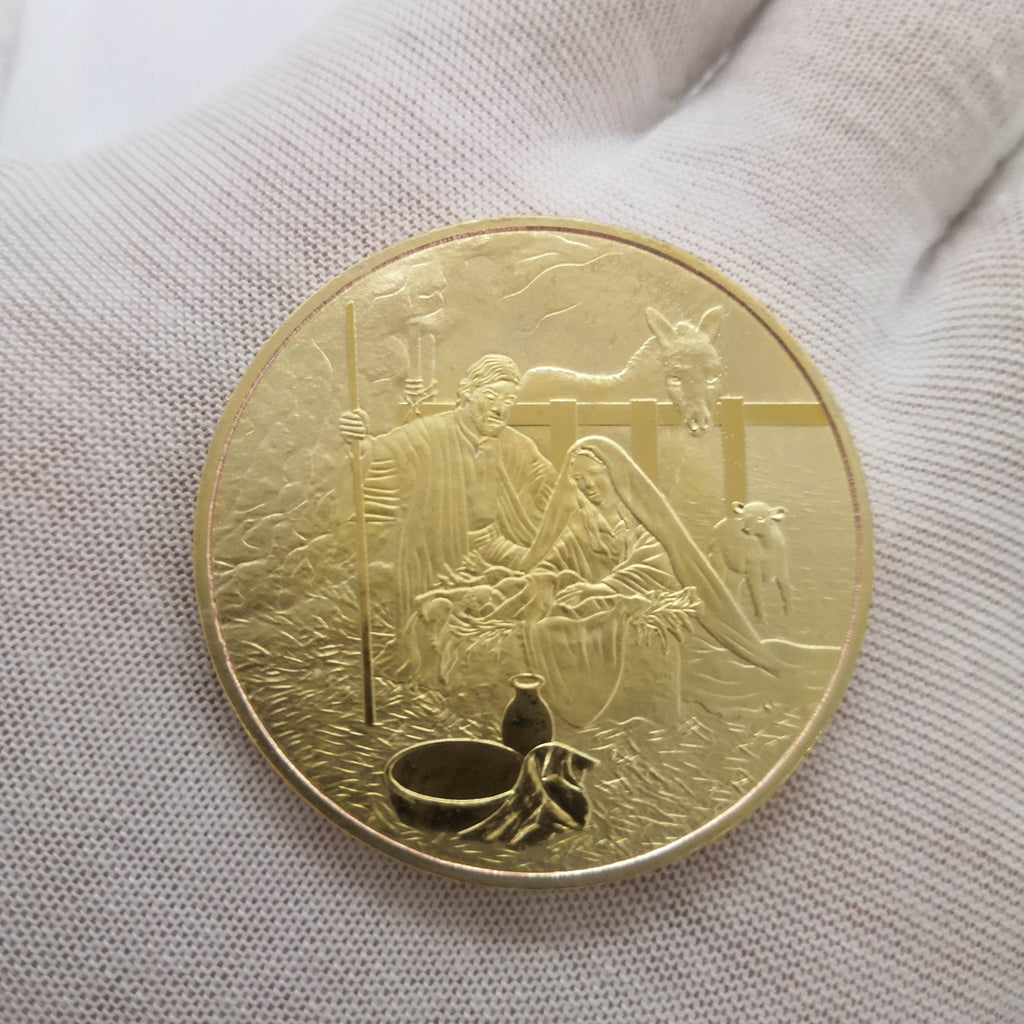 Jesus Christ gold plated commemorative coin - spiritual gift keepsake