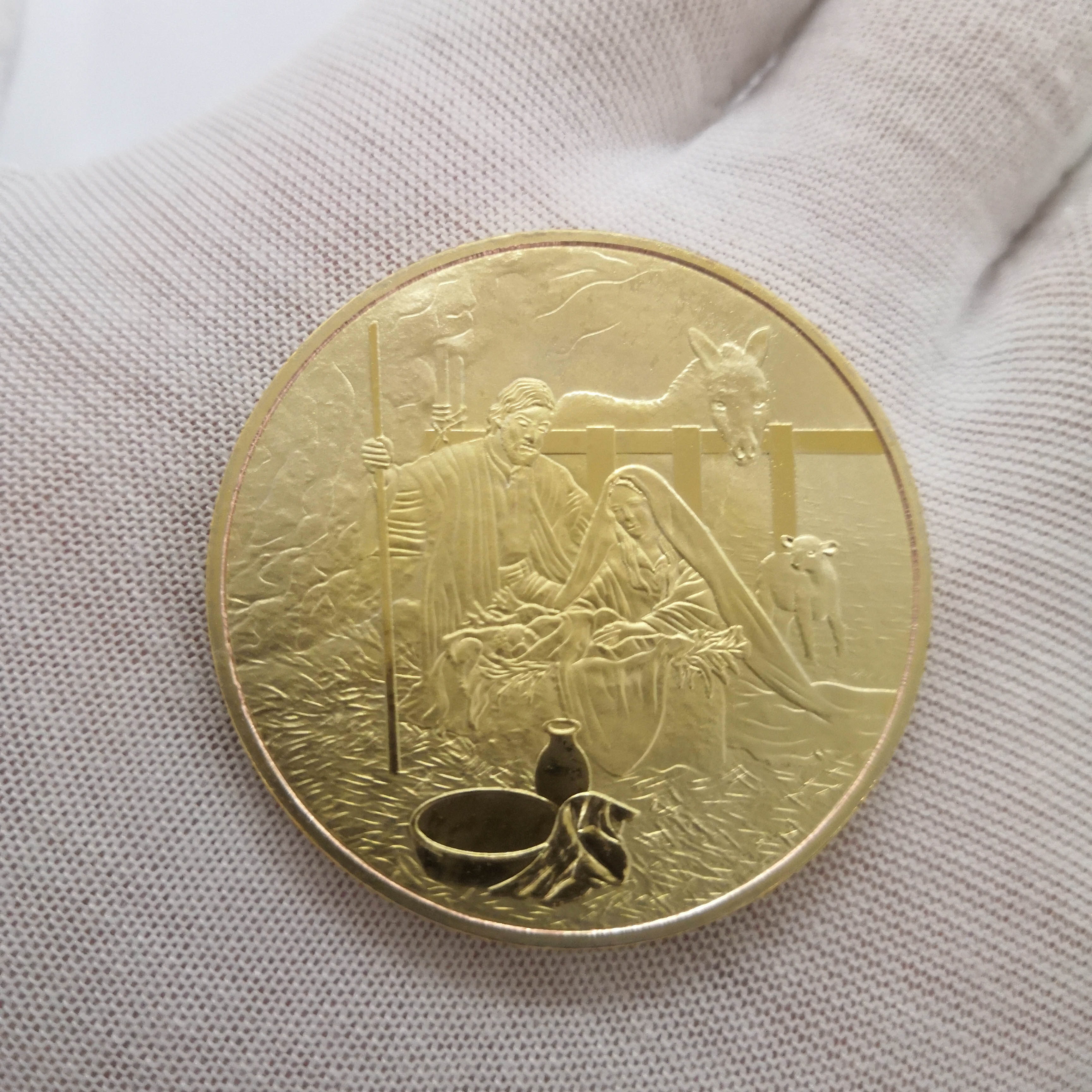 Jesus Christ gold plated commemorative coin - spiritual gift keepsake
