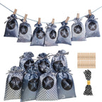 Lake blue satin Christmas drawstring gift bag for Advent season