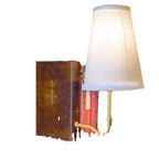Classic literary book lamp in festive holiday setting