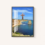 Faith-inspired frameless canvas wall art with Jesus and woman theme for home decoration