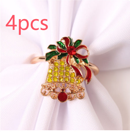 Snowflake motif zinc alloy napkin ring in Christmas red