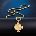 Stainless steel pendant with Saint Benedict image