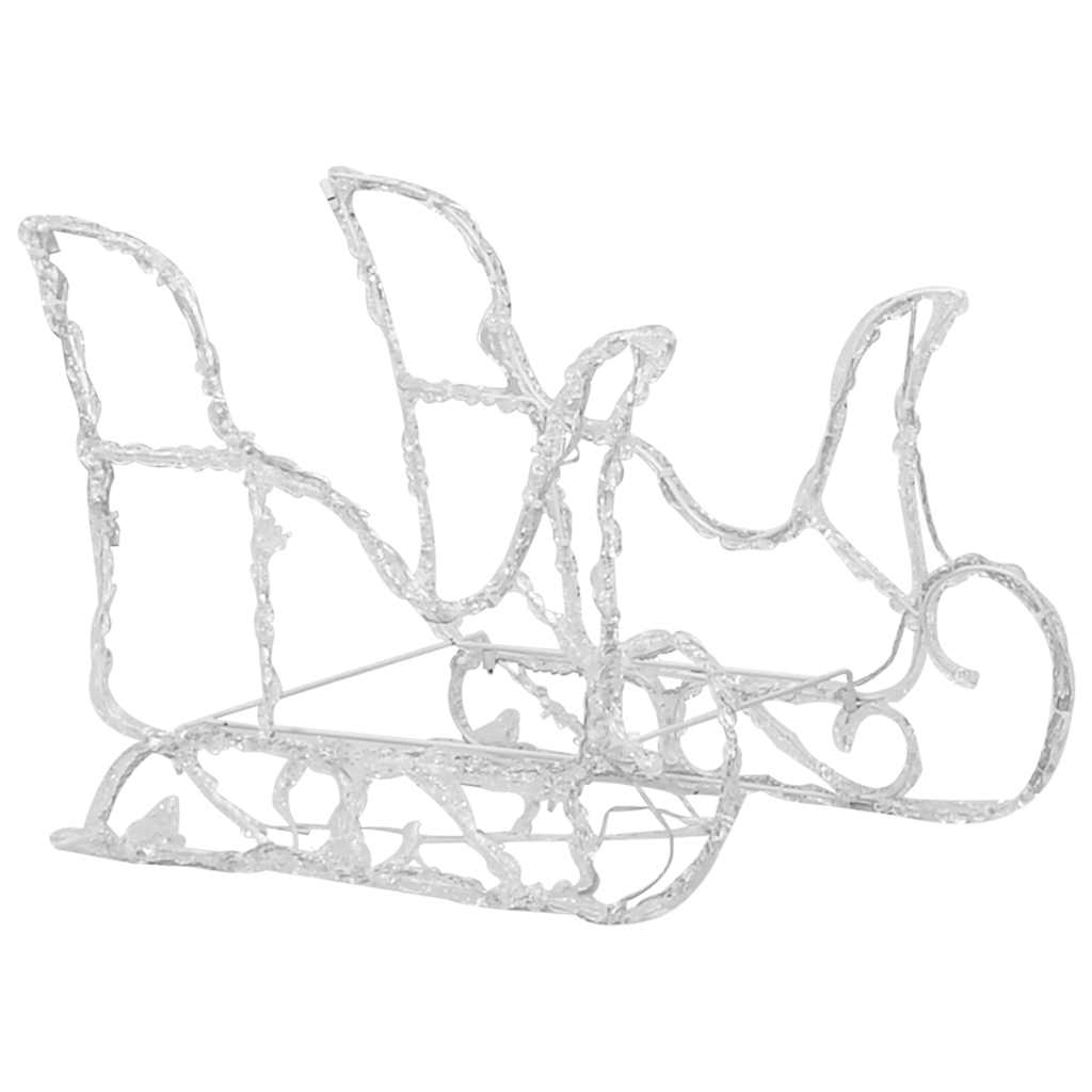 Close-up of LED reindeer decoration with steel frame in garden setting