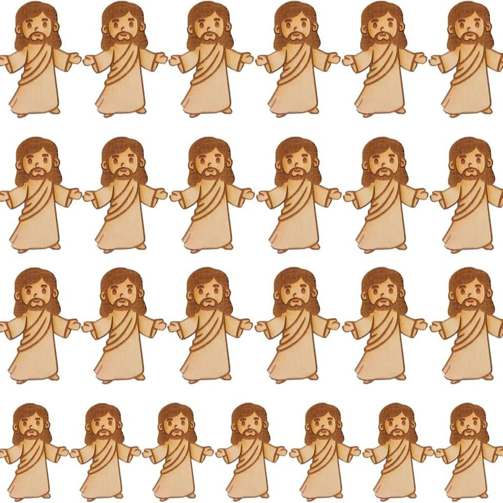 Boxwood wooden pieces suitable for creating DIY religious displays and ornaments