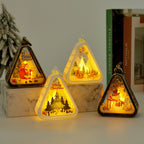 Elk motif battery powered candle lamp ornament with warm glow
