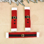 Flannelette refrigerator handle covers in festive Christmas styling for holiday kitchen decor