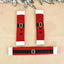 Flannelette refrigerator handle covers in festive Christmas styling for holiday kitchen decor