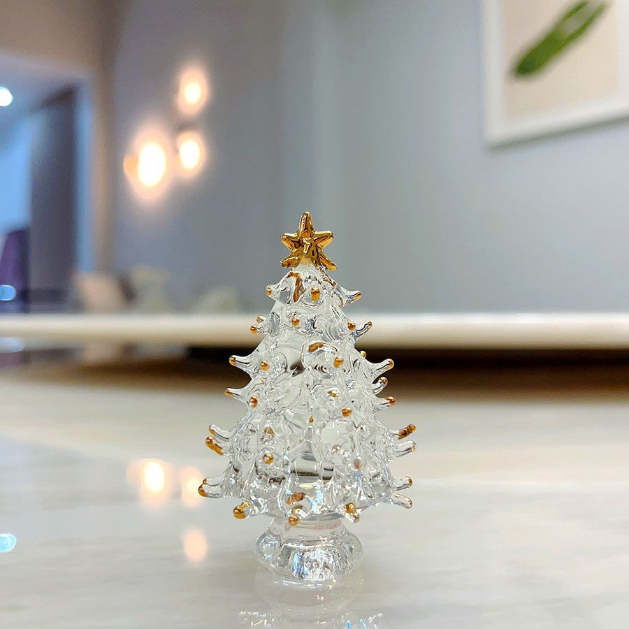Blue crystal Christmas tree ornament with elegant faceted design