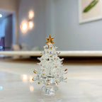 Blue crystal Christmas tree ornament with elegant faceted design