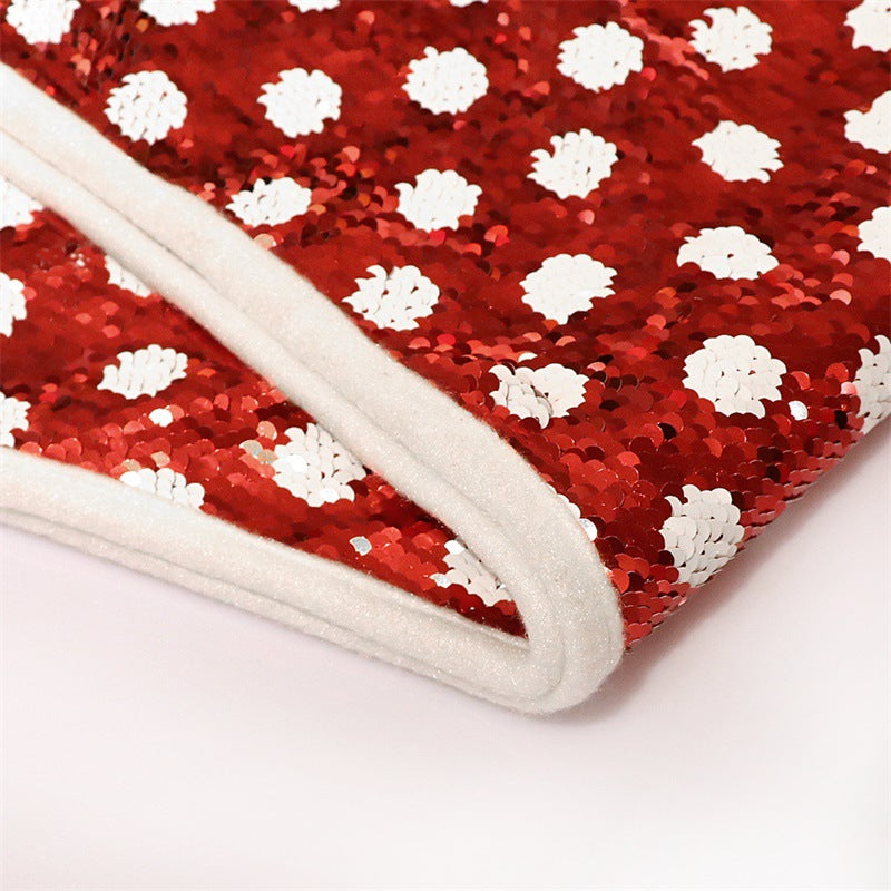 Holiday tree skirt ready for Christmas decorating season