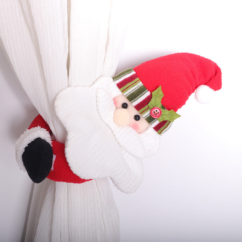Festive snowman curtain accessory for Christmas home decor