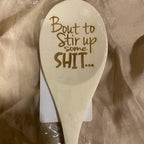 Multiple wooden Christmas spoons displayed together showing quantity options
