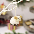 Close-up of brown plush felt puppy pendant detail