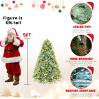 Green PE/PVC Christmas Tree with Warm White LED Lights - Christian Home Decor