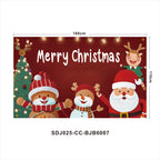Polyester Christmas party backdrop curtain featuring vibrant holiday celebration theme for gatherings