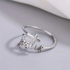 Gun black cross Jesus design adjustable ring for men and women