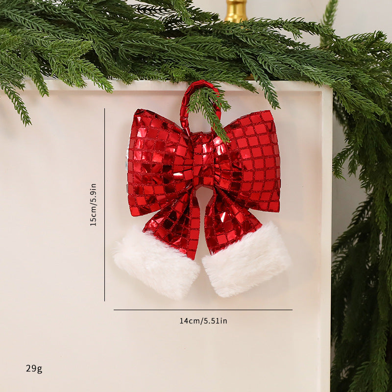 Silver paillette small Christmas tree decoration with paillette finish