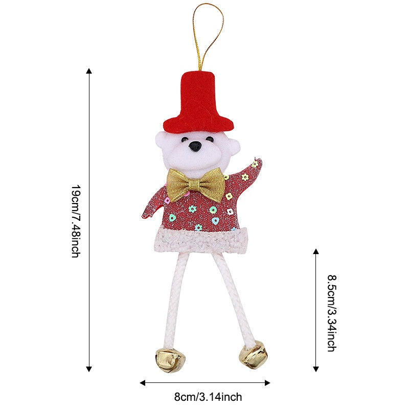 Cute bear Christmas pendant ornament with festive styling for holiday decor