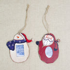 Wooden photo frame pendant displayed as Christmas wall decoration