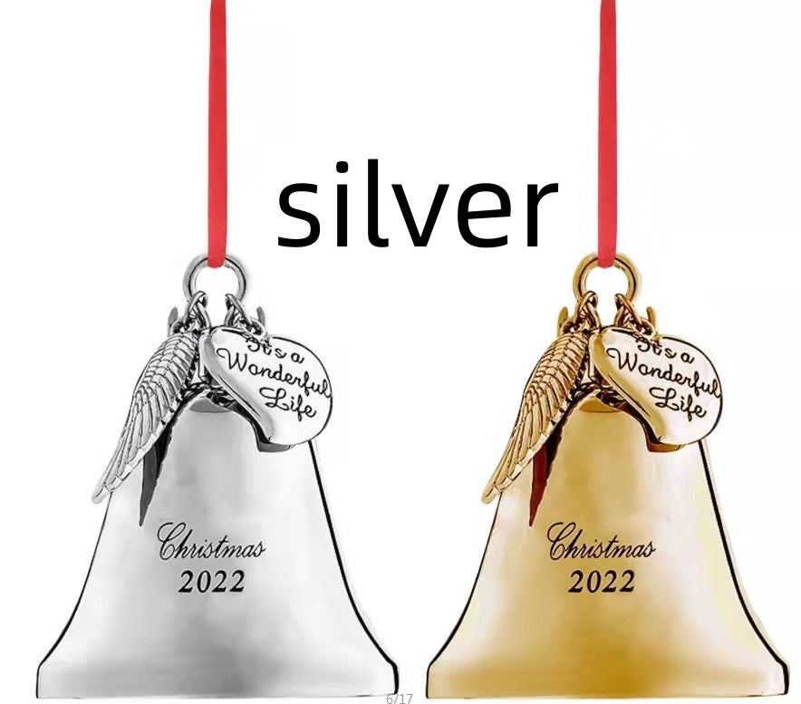 Christmas bell pendant with geometric detail and lasting shine