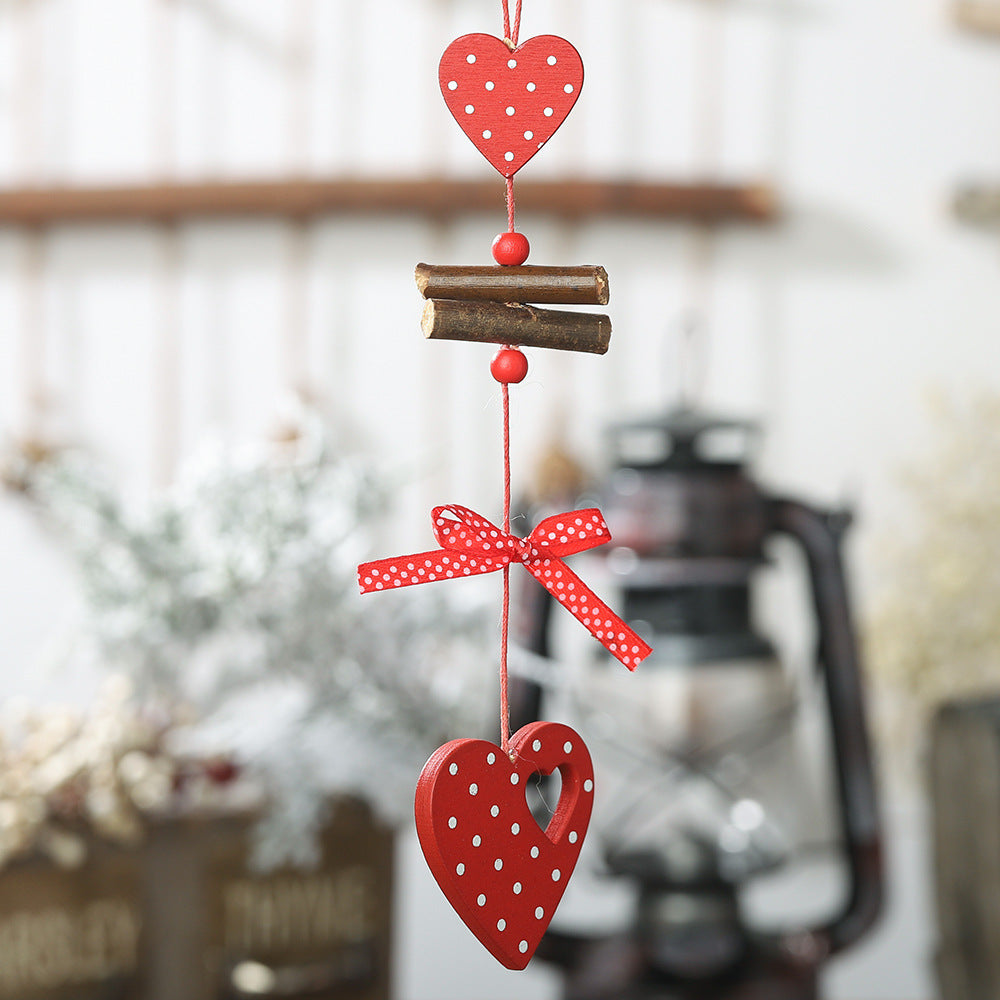 Red Polka Dot Wooden Angel Pendant - Christian Jewelry Secondary image