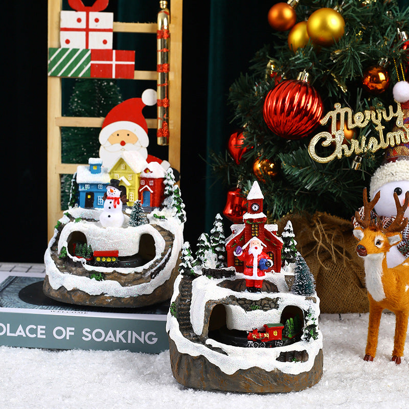 Christmas train figurine in American country style showing old man variant