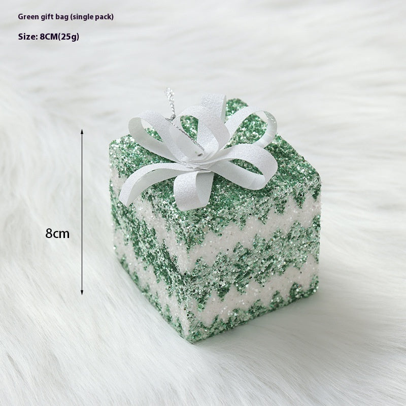 Flocked Dark Green Christmas Ball Ornament - Christian Jewelry